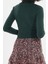 Stil Kadın Fitted Vücuda Oturan Parmak Detaylı Fitilli Esnek Bluz Crop Örme Slim Kalıp 5