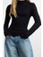 Kadın Moda Şık Üst Giyim Crop Dik Yaka Slim Kalıp Örme Fitted Büzgü Drape Detaylı Bluz 3