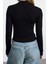 Kadın Moda Şık Üst Giyim Crop Dik Yaka Slim Kalıp Örme Fitted Büzgü Drape Detaylı Bluz 5