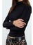 Kadın Moda Şık Regular Dik Yaka Slim Kalıp Örme Fitted Vücuda Oturan Kollu Fitilli Esnek Bluz 3