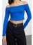 Stil Kadın Büzgü Drape Detaylı Kısa Fitted Vücuda Oturan Bluz Crop Örme Slim Kalıp 1