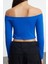 Stil Kadın Büzgü Drape Detaylı Kısa Fitted Vücuda Oturan Bluz Crop Örme Slim Kalıp 5