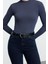 Stil Kadın Fitted Vücuda Oturan Kol Fitilli Esnek Bluz Regular Örme Slim Kalıp 1