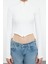 Stil Kadın Fitted Vücuda Oturan Fermuarlı Esnek Bluz Crop Örme Regular Kalıp 3