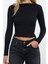 Stil Kadın Fitted Vücuda Oturan Fitilli Esnek Bluz Regular Örme Slim Kalıp Düşük Kol 1