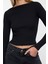 Stil Kadın Fitted Vücuda Oturan Fitilli Esnek Bluz Regular Örme Slim Kalıp Düşük Kol 2