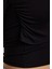 Kadın Moda Şık Üst Giyim Crop Bisiklet Yaka Fitted Kalıp Örme Büzgü Drape Detaylı Vücuda Oturan Bluz 4