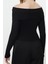 Kadın Moda Şık Üst Giyim Crop Carmen Yaka Slim Kalıp Örme Kısa Esnek Bluz 5