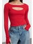 Kadın Crop Bisiklet Yaka Slim Kalıp Örme 2li Cut Out Detaylı Fitted Vücuda Oturan Fitilli Esnek Bluz 3