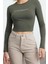 Stil Kadın Baskılı Vücuda Oturan Esnek Bluz Crop Örme Slim Kalıp 1
