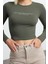 Stil Kadın Baskılı Vücuda Oturan Esnek Bluz Crop Örme Slim Kalıp 2