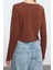 Stil Kadın Düşük Omuzlu Selanik Triko Görünümlü Bluz Crop Örme Regular Kalıp 5