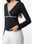 Stil Kadın Biye Detaylı Fitted Vücuda Oturan Bluz Regular Örme Slim Kalıp Reglan Kol 1