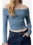 Stil Kadın Kısa Esnek Bluz Crop Örme Slim Kalıp 1