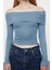 Stil Kadın Kısa Esnek Bluz Crop Örme Slim Kalıp 3