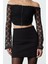 Stil Kadın Agraflı Dantel Bluz Crop Örme Fitted Kalıp 2