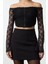 Stil Kadın Agraflı Dantel Bluz Crop Örme Fitted Kalıp 3