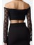 Stil Kadın Agraflı Dantel Bluz Crop Örme Fitted Kalıp 5