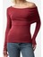 Kadın Moda Şık Üst Giyim Regular Asimetrik Yaka Slim Kalıp Örme Fitted Vücuda Oturan Esnek Bluz 4