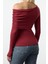 Kadın Moda Şık Üst Giyim Regular Asimetrik Yaka Slim Kalıp Örme Fitted Vücuda Oturan Esnek Bluz 5