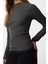 Stil Kadın Büzgü Drape Detaylı Normal Kalıp Bluz Regular Örme Slim Kalıp 2
