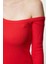 Stil Kadın Fitted Vücuda Oturan Omzu Açık Fitilli Pamuklu Esnek Bluz Regular Örme Slim Kalıp 2