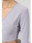 Kadın Moda Şık Üst Giyim Crop Kruvaze Yaka Slim Kalıp Örme Yaka Fitted Vücuda Oturan Esnek Bluz 4