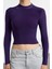 Stil Kadın Kolu Büzgü Detaylı Fitted Vücuda Oturan Esnek Bluz Crop Örme Slim Kalıp 3