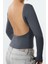 Stil Kadın Derin Sırt Dekolteli Fitted Vücuda Oturan Pamuklu Esnek Bluz Regular Örme Slim Kalıp 1