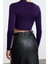 Stil Kadın Drapeli Crop Bluz Super Crop Örme Slim Kalıp 5