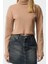 Kadın Moda Şık Üst Giyim Super Crop Dik Yaka Slim Kalıp Örme Fitted Vücuda Oturan Crop Esnek Bluz 3