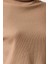 Kadın Moda Şık Üst Giyim Super Crop Dik Yaka Slim Kalıp Örme Fitted Vücuda Oturan Crop Esnek Bluz 4