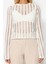 Stil Kadın Fileli Slim Fit Bluz Crop Örme Regular Kalıp Ispanyol Kol 4