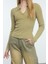 Stil Kadın Eskitme Soluk Efektli Vücuda Oturan Fitilli Esnek Bluz Crop Örme Slim Kalıp 2
