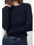 Stil Kadın Fitted Vücuda Oturan Fitilli Esnek Bluz Crop Örme Slim Kalıp 1