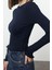 Stil Kadın Fitted Vücuda Oturan Fitilli Esnek Bluz Crop Örme Slim Kalıp 2