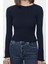 Stil Kadın Fitted Vücuda Oturan Fitilli Esnek Bluz Crop Örme Slim Kalıp 3