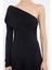 Stil Kadın Drape Detaylı Asimetrik Vücuda Oturan Normal Esnek Bluz Crop Örme Regular Kalıp Tek Kol 3
