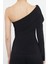 Stil Kadın Drape Detaylı Asimetrik Vücuda Oturan Normal Esnek Bluz Crop Örme Regular Kalıp Tek Kol 4