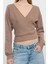Stil Kadın Regular Normal Kalıp Oturan Fitilli Esnek Bluz Crop Örme Slim Kalıp 1