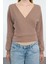 Stil Kadın Regular Normal Kalıp Oturan Fitilli Esnek Bluz Crop Örme Slim Kalıp 3