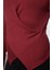 Stil Kadın Kruvaze Büzgü Drape Detaylı Vücuda Oturan Bluz Regular Örme Slim Kalıp Düşük Kol 4