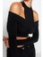 Stil Kadın Pencere Cut Out Detaylı Bluz Crop Örme Fitted Kalıp 1