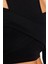Stil Kadın Pencere Cut Out Detaylı Bluz Crop Örme Fitted Kalıp 4