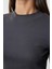 Stil Kadın Yıkamalı Fitted Vücuda Oturan Fitilli Esnek Bluz Crop Örme Slim Kalıp 4