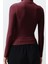Stil Kadın Büzgülü Kare Yaka Vücuda Oturan Esnek Bluz Crop Örme Slim Kalıp 5