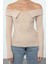 Stil Kadın Fitted Vücuda Oturan Çıtçıtlı Yaka Detaylı Fitilli Esnek Bluz Regular Slim Kalıp 3
