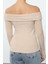 Stil Kadın Fitted Vücuda Oturan Çıtçıtlı Yaka Detaylı Fitilli Esnek Bluz Regular Slim Kalıp 5