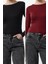 Kadın Moda Şık Crop Bisiklet Yaka Slim Kalıp Örme Ikili Paket Kısa Fitted Vücuda Oturan Bluz 2