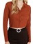 Stil Kadın Düğmeli Fitted Vücuda Oturan Polo Yaka Bürümcük Dokulu Bluz Crop Örme Slim Kalıp 3